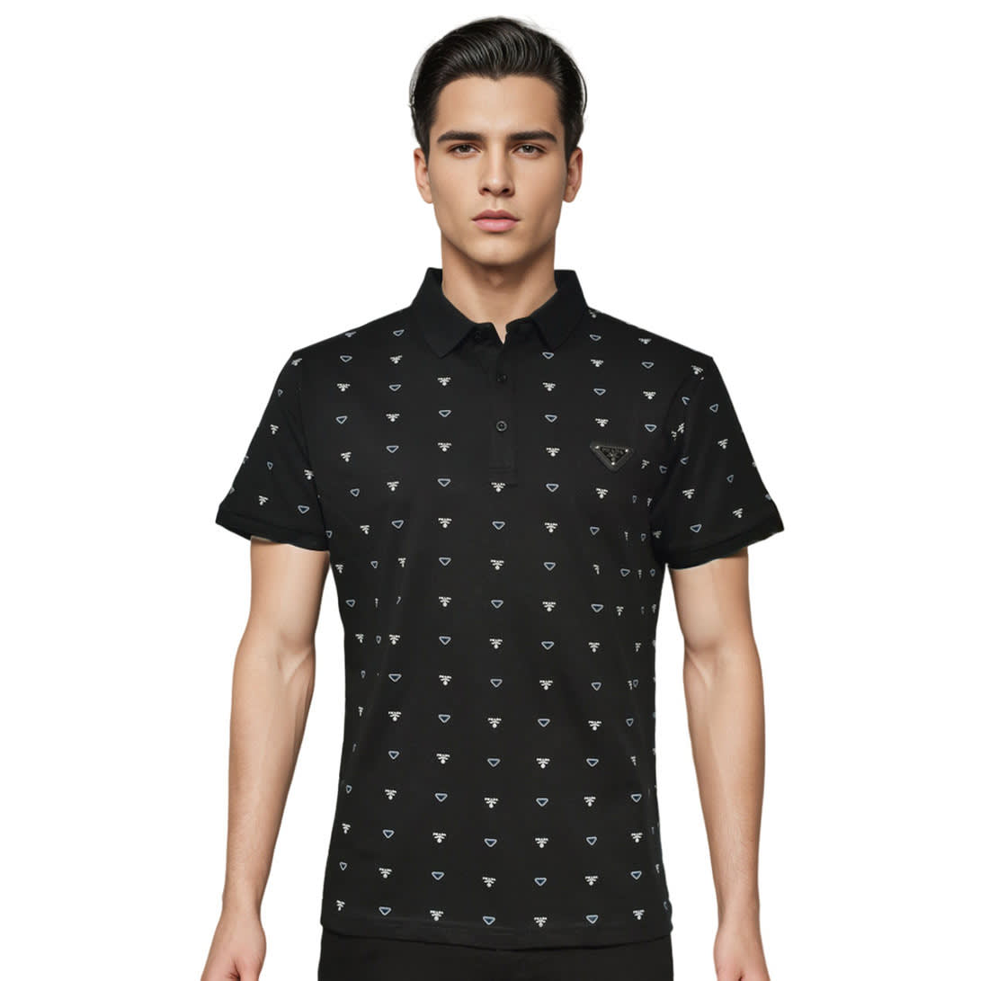 Prada Black Premium Quality Polo Tees-0