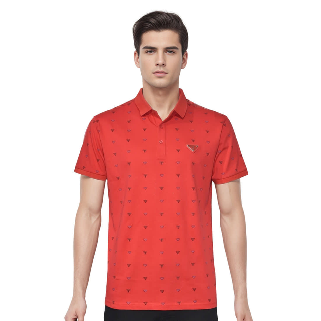 Prada Red Premium Quality Polo Tees-0