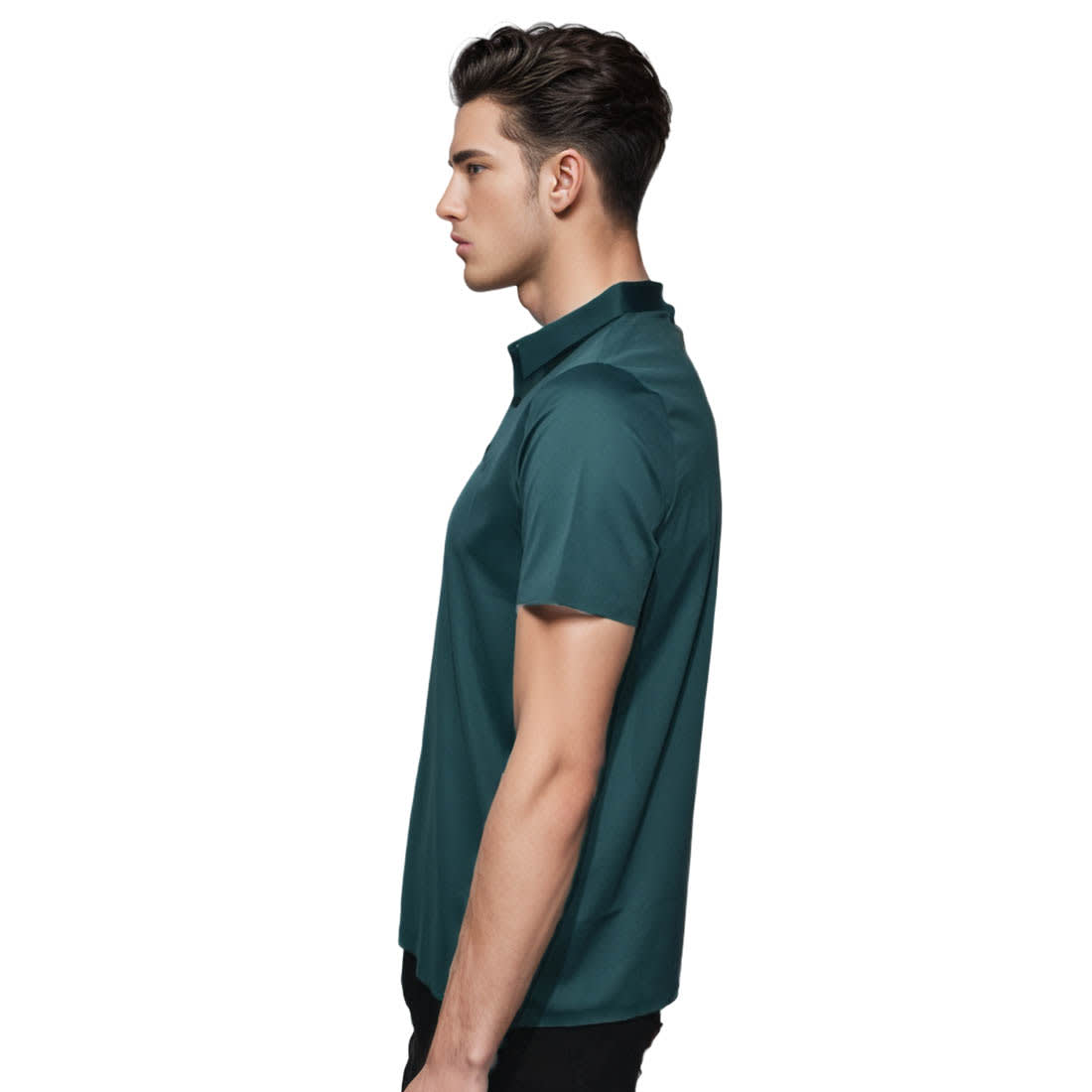 Fendi Embossed logo Dark Green Premium Polo T-shirt-2
