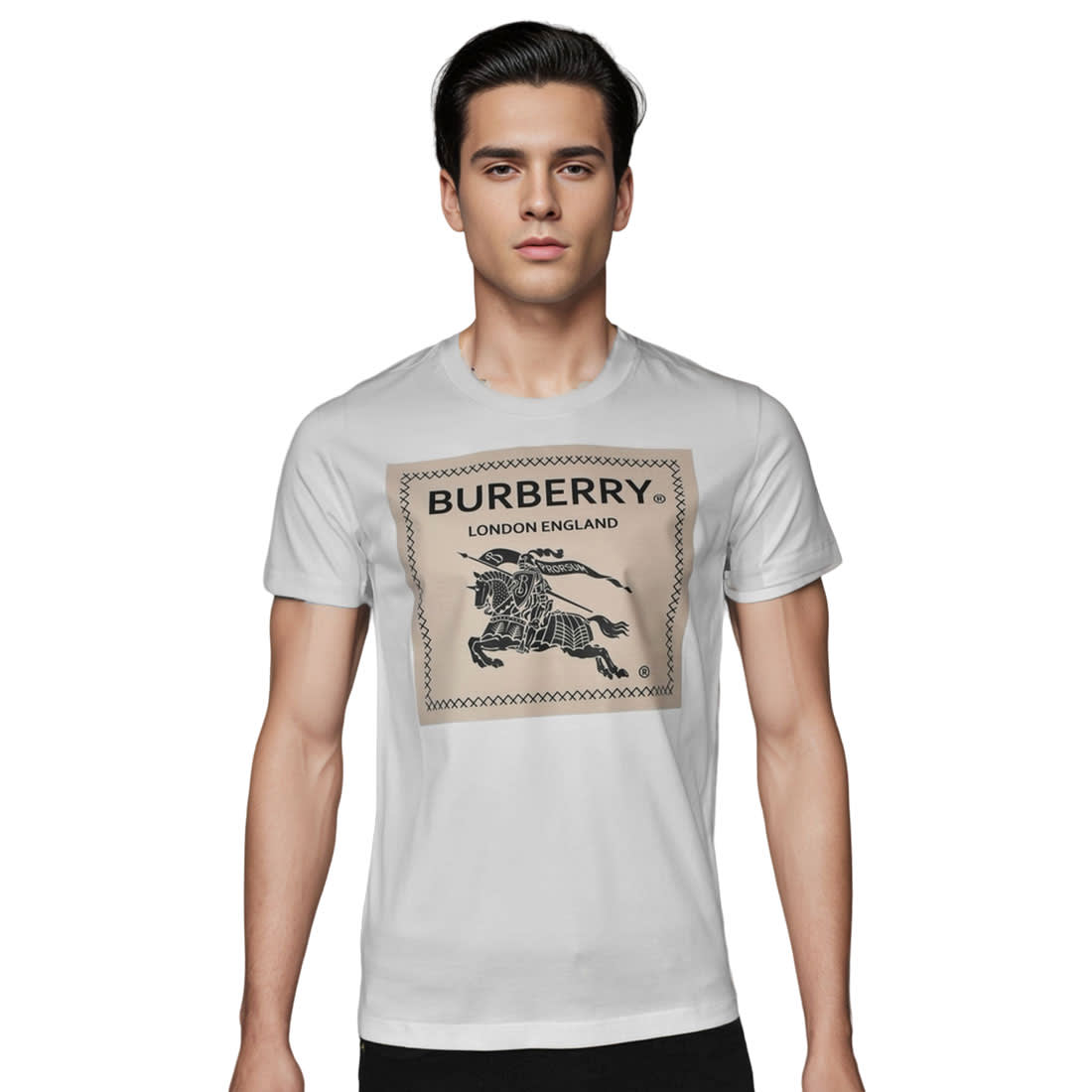 Burberry logo-patch White Premium T-shirt-0