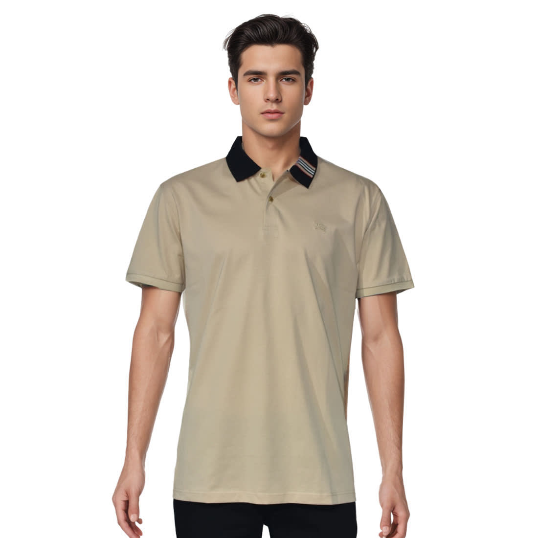 Burberry Embroidered logo Brown Premium T-shirt-0