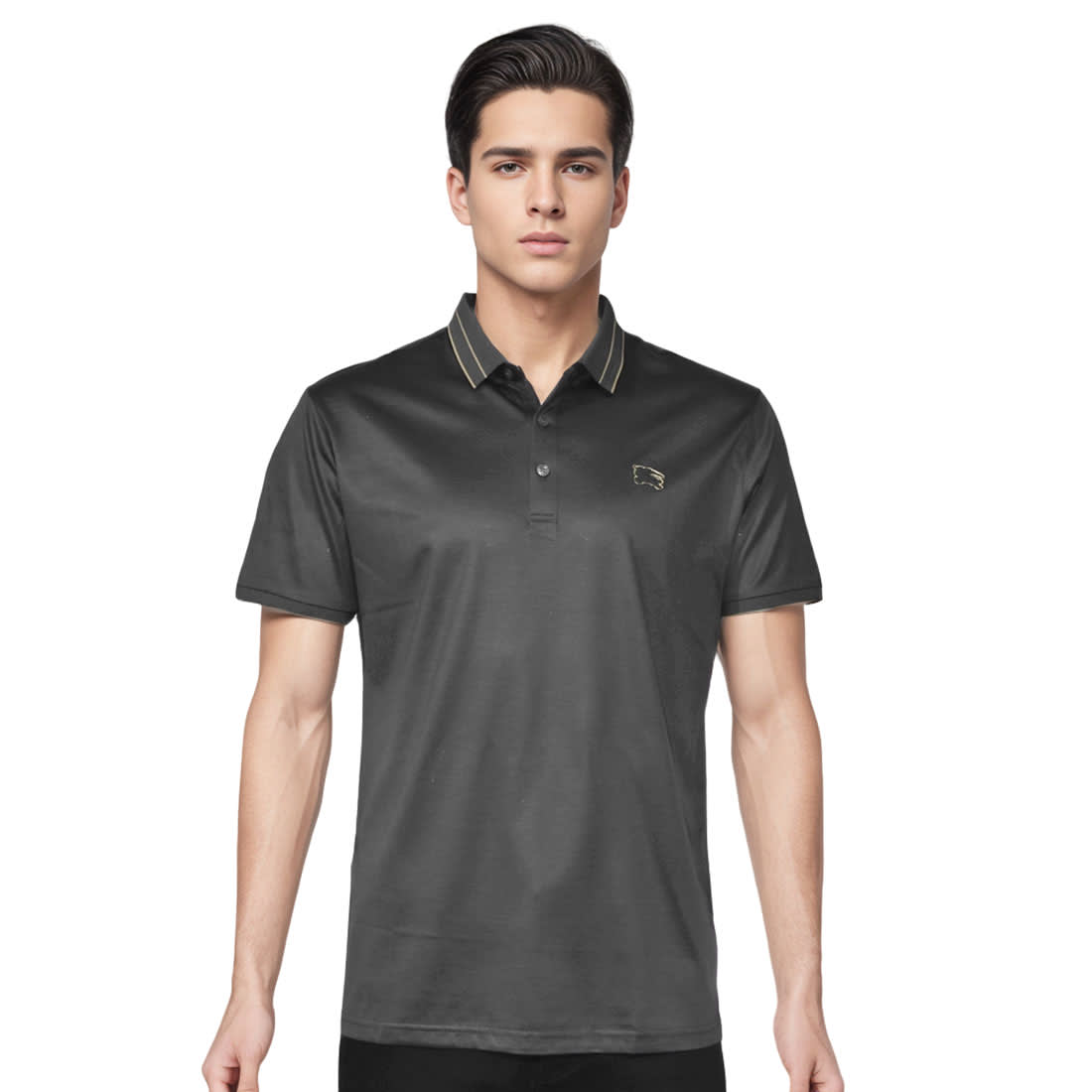 Burberry Grey Premium Luxury Polo T-shirt-0