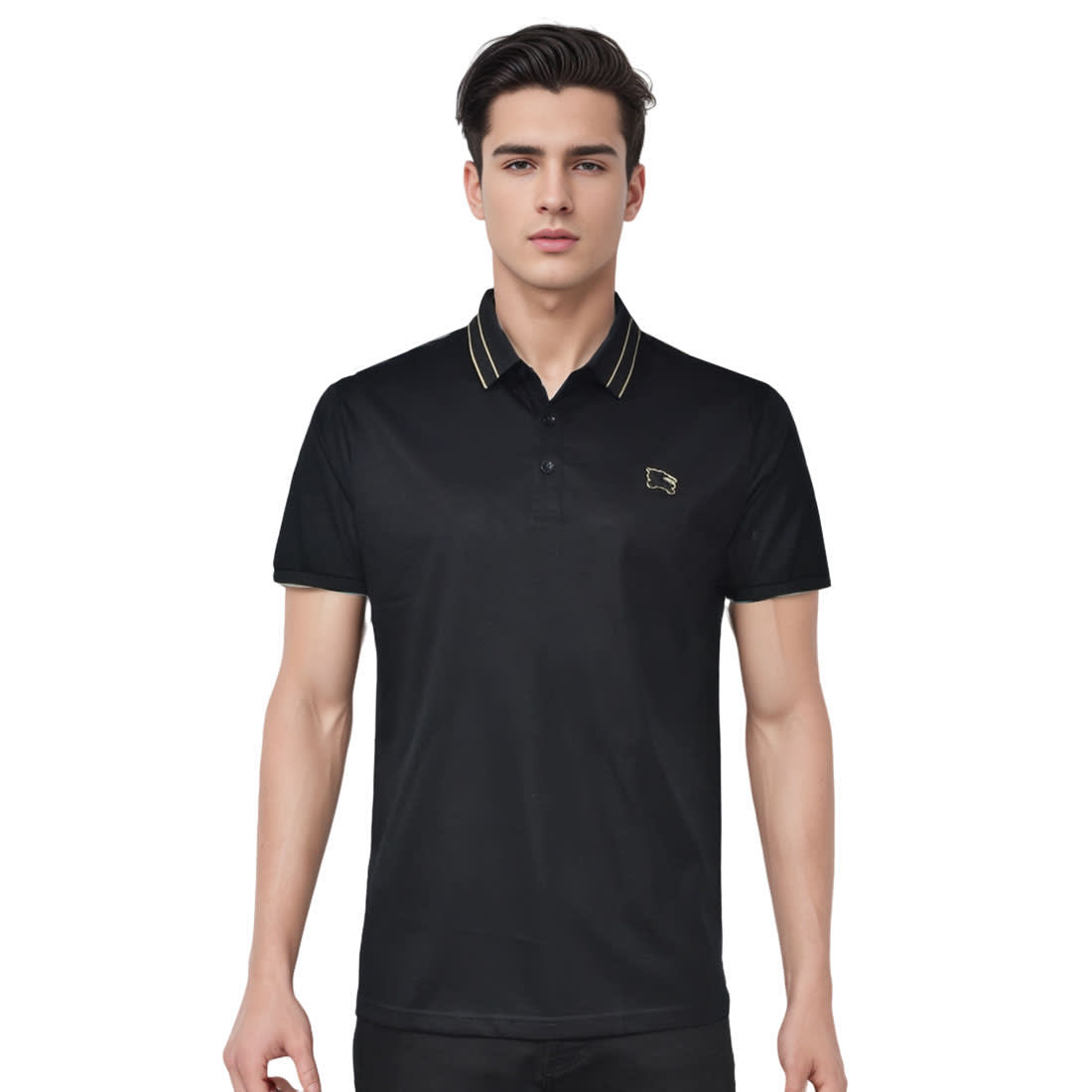 Burberry logo Icon Black Premium Polo T-shirt-0