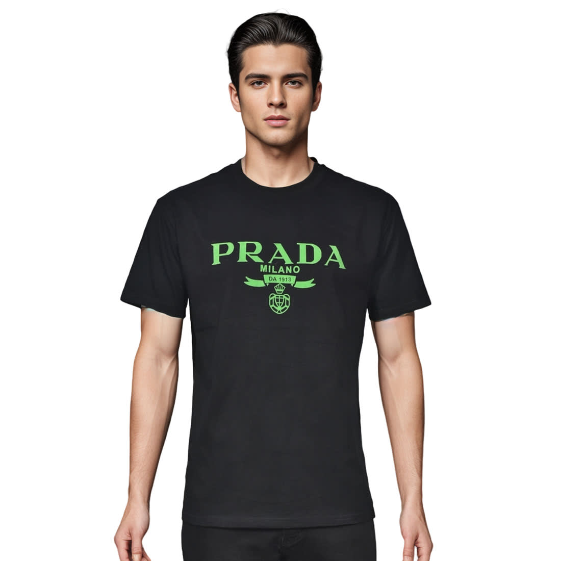 Prada Milano logo Print Black Premium T-shirt-0