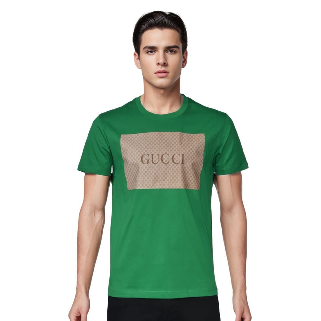 Gucci logo-patch Green Premium Quality T-shirt-0
