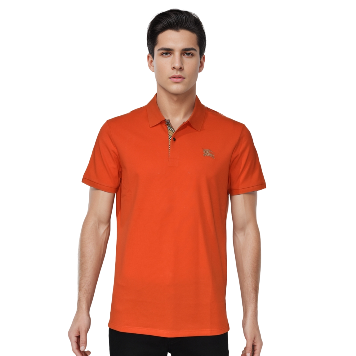 Burberry Embroidered logo Orange Premium T-shirt-0