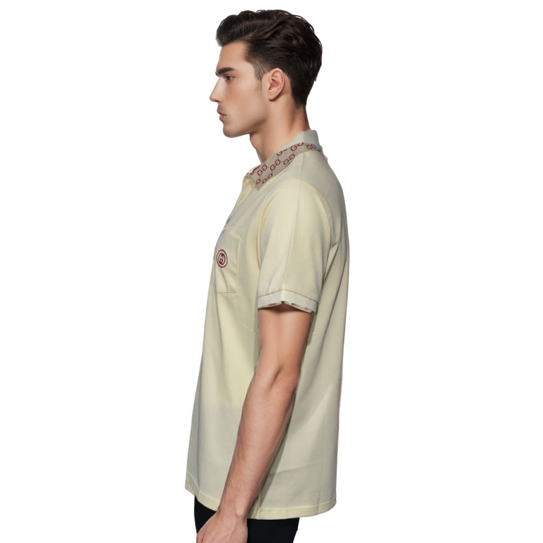 Gucci Embroidered Cream Premium Polo T-shirt-2