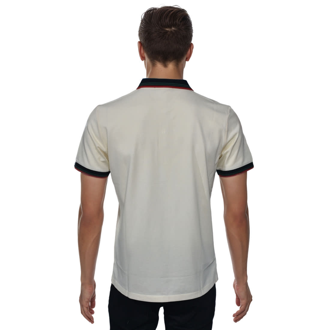 Gucci Embroidered logo Cream Cotton Polo T-shirt-1
