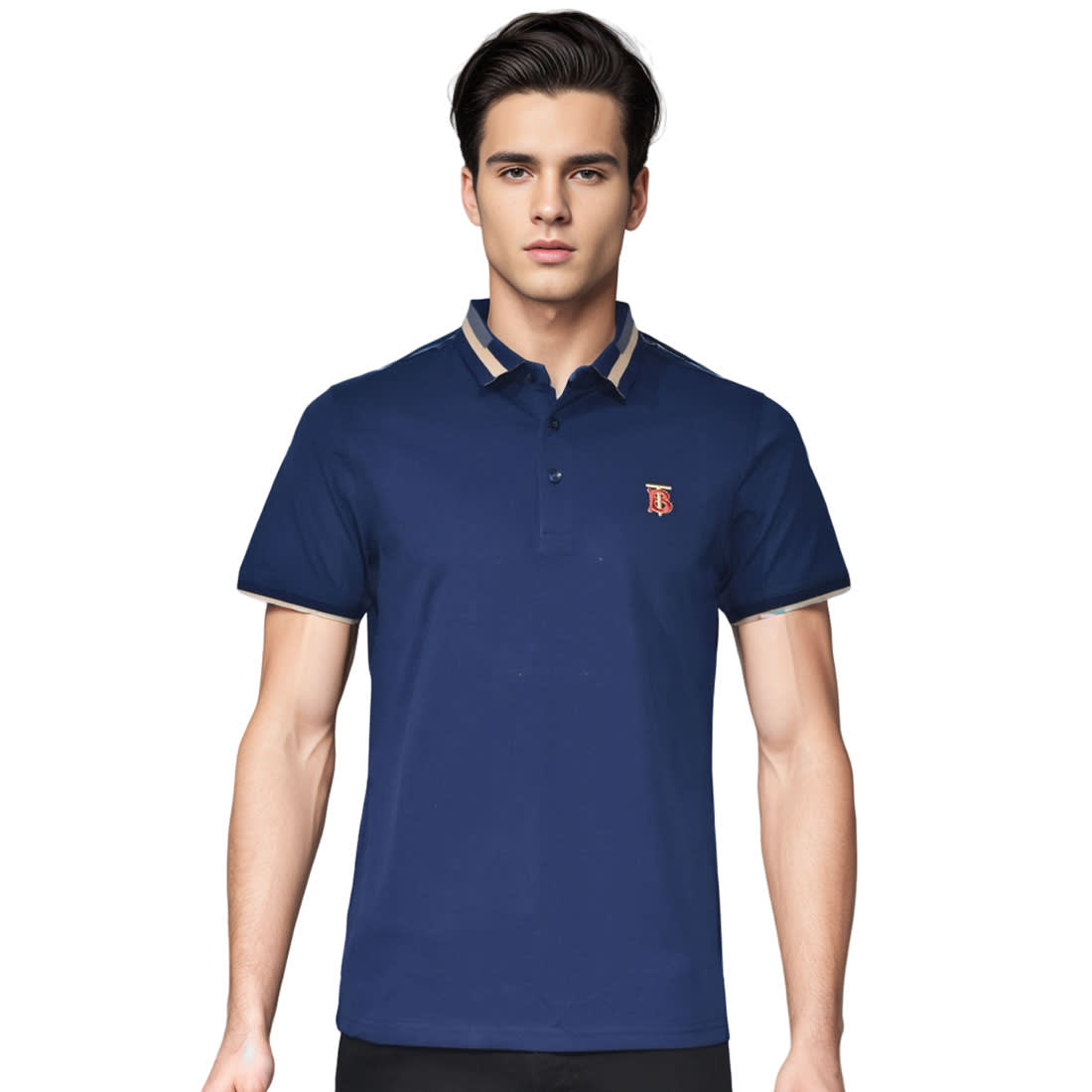 Burberry TB Embroidered Blue Premium Luxury T-shirt-0