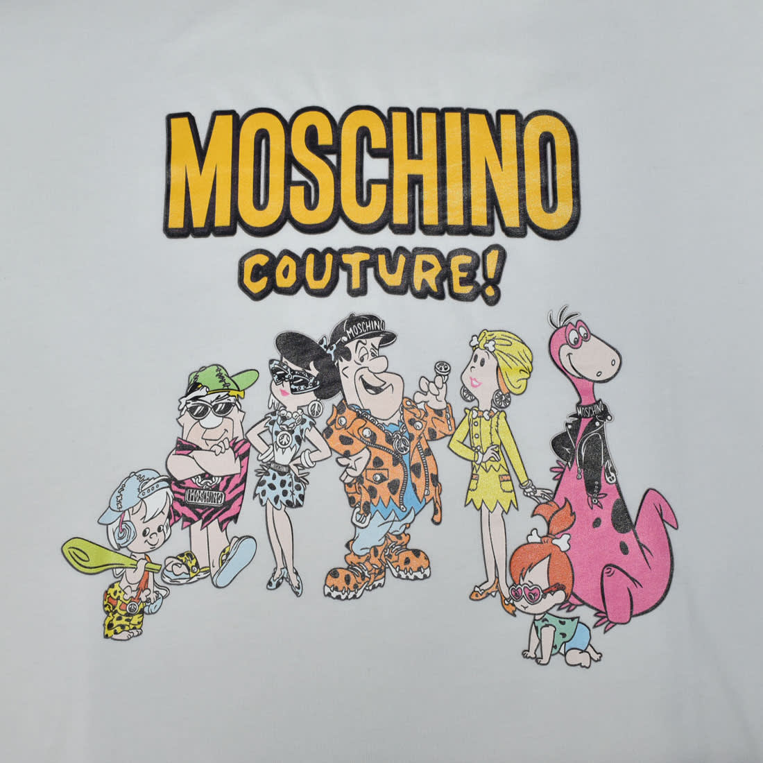 Moschino Couture Flintstone Print White T-shirt-3
