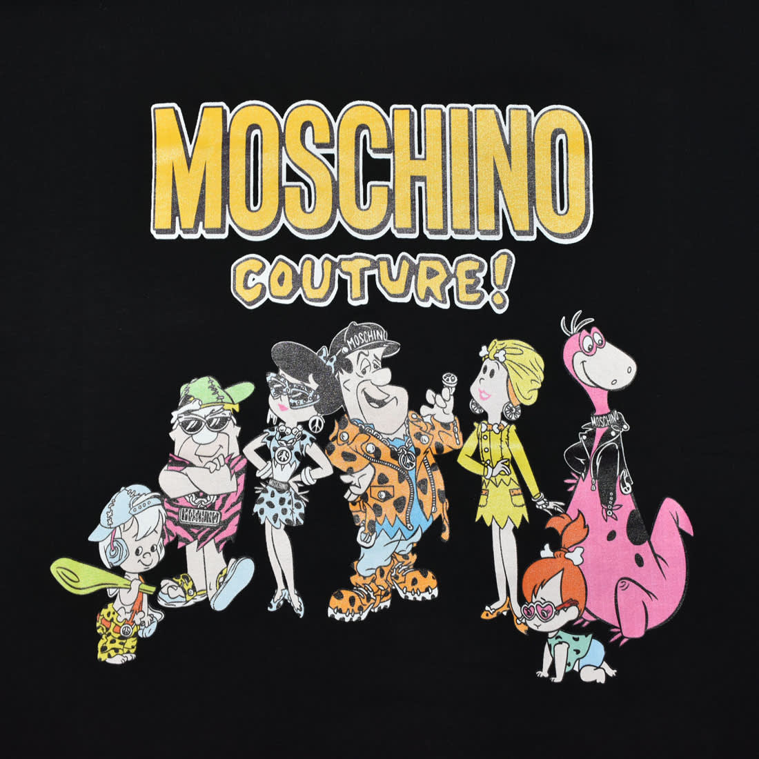 Moschino Couture Flintstone Print Black T-shirt-3