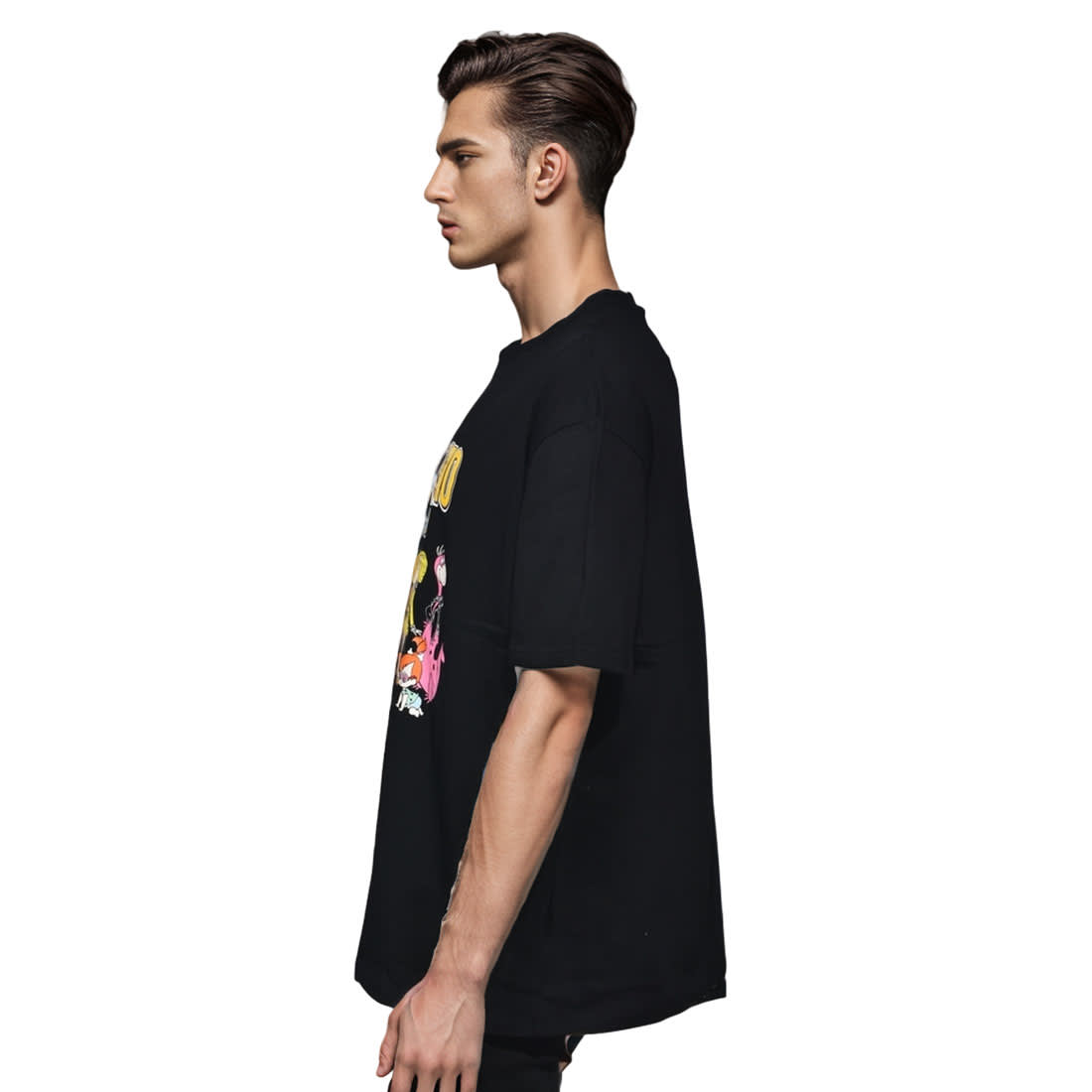 Moschino Couture Flintstone Print Black T-shirt-2