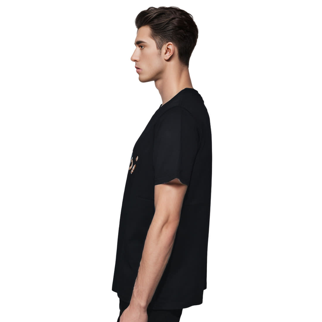 Fendi Brush logo Black Premium Cotton T-shirt-2