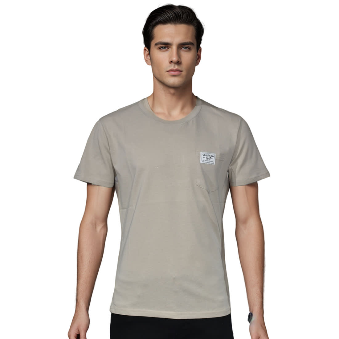 Dior Pocket Patch Brown Premium Cotton T-shirt-0