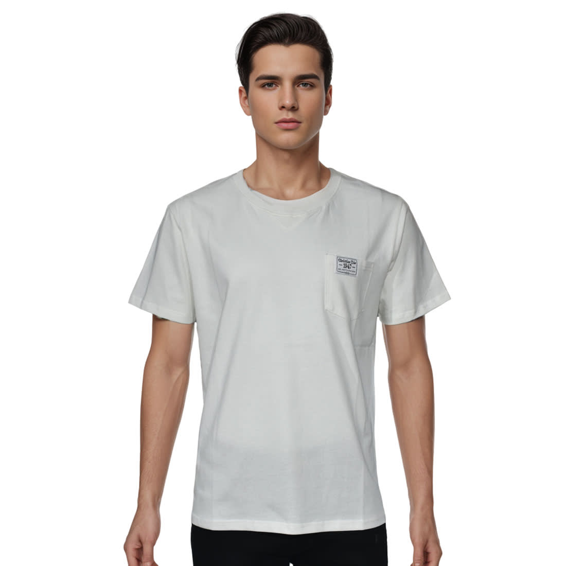 Dior Pocket Patch White Premium Cotton T-shirt-0