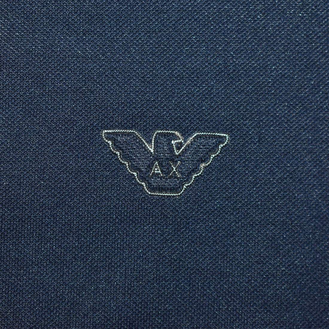 Giorgio Armani Embroidered logo Dark Blue Polo T-shirt-5