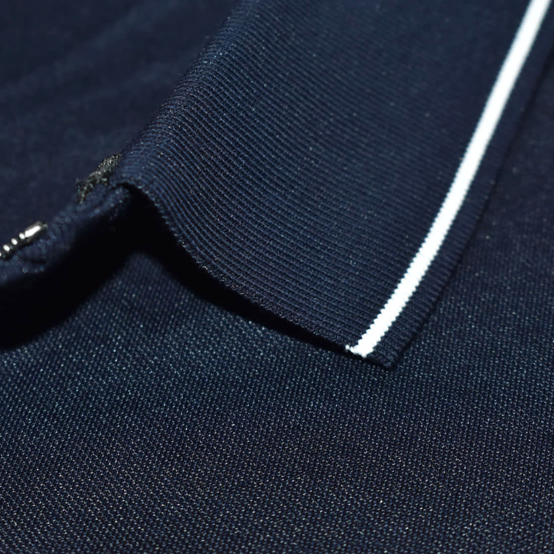 Giorgio Armani Embroidered logo Dark Blue Polo T-shirt-6