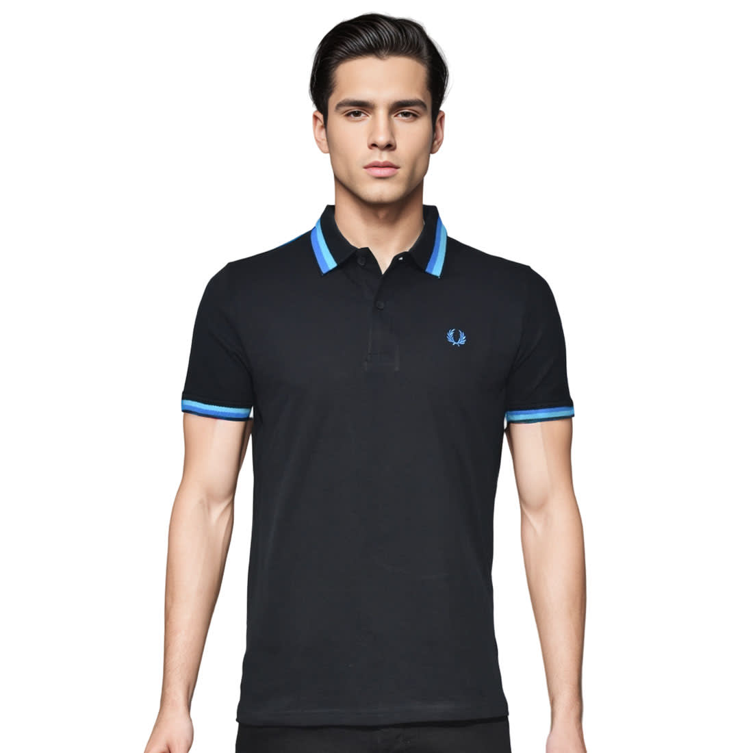Fred Perry Embroidered logo Black Premium T-shirt-0