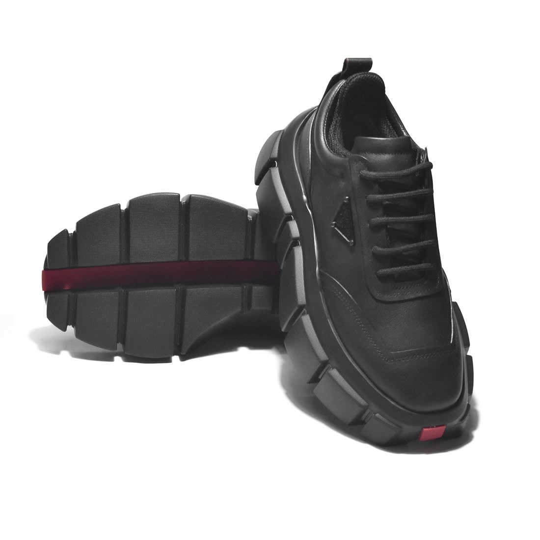 Prada Black Re-Nylon leather Sneakers-5