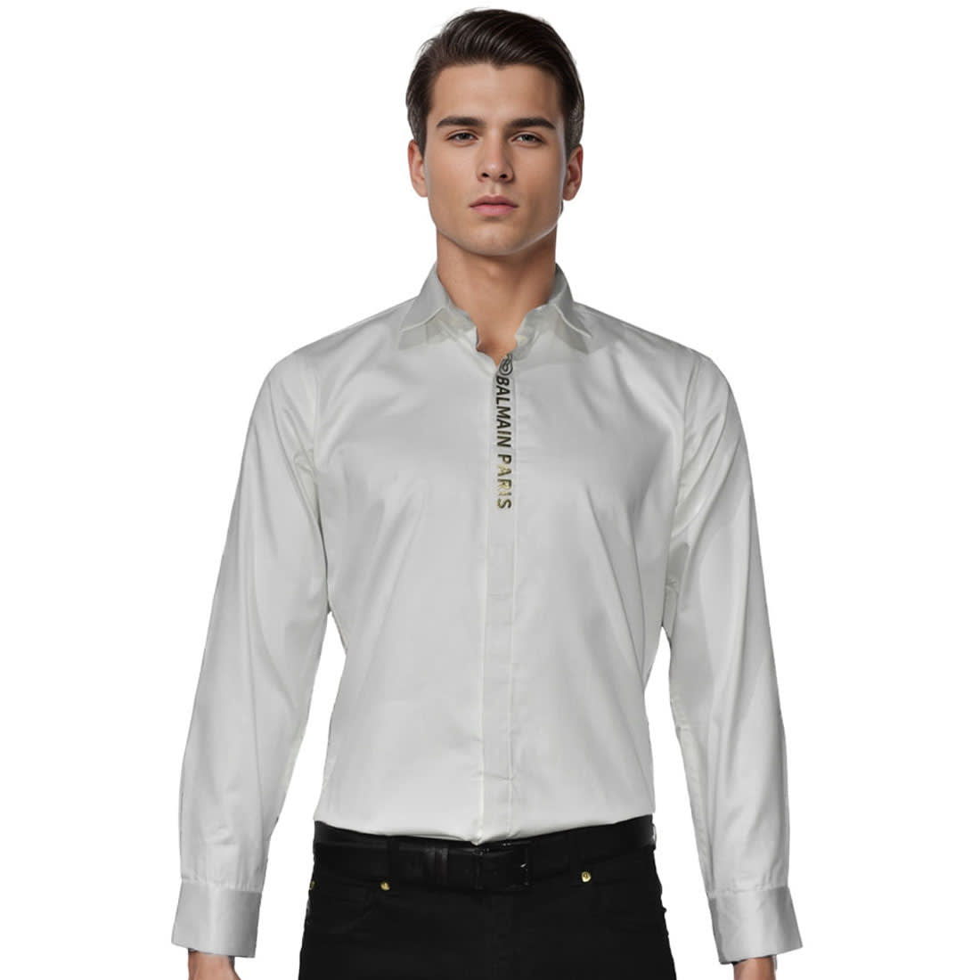 Balmain White Premium Luxury Cotton Shirt-0