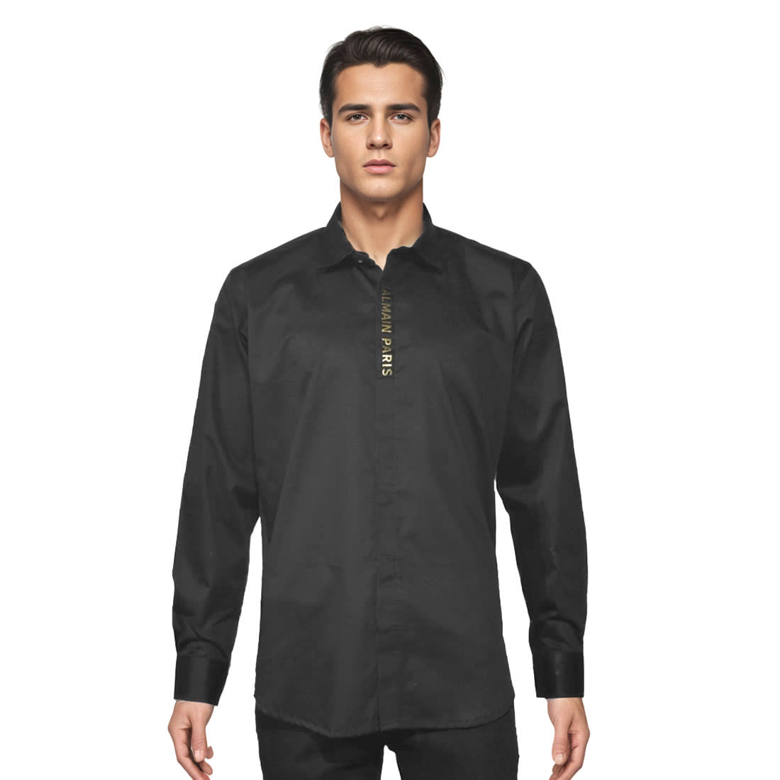 Balmain Black Premium Luxury Cotton Shirt-6