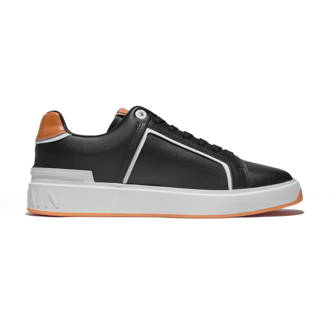 Balmain B-Court Black & Orange Premium Sneakers-1