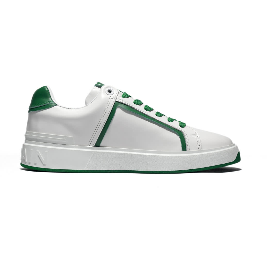 Balmain B-Court White & Green Premium Sneakers-1