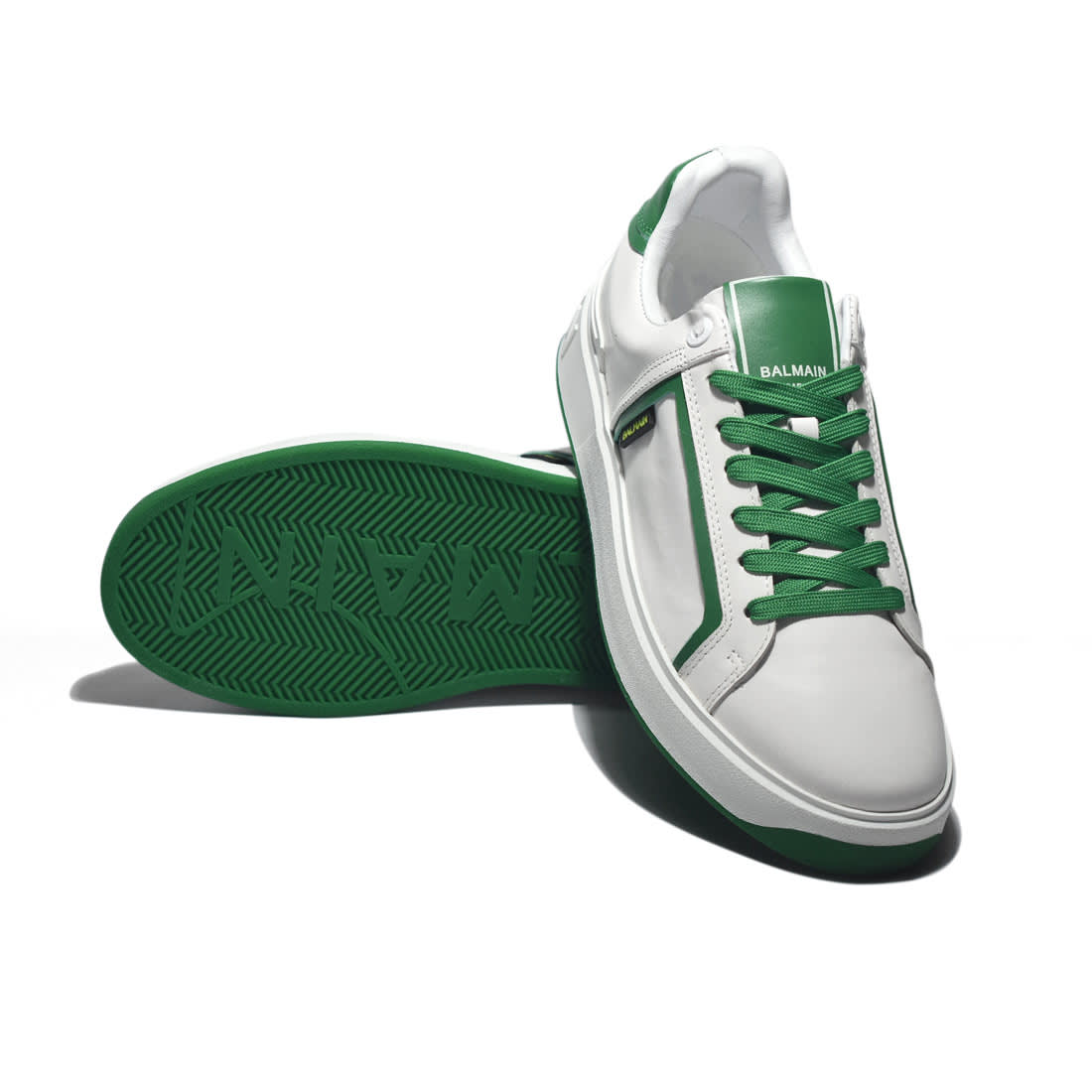 Balmain B-Court White & Green Premium Sneakers-5