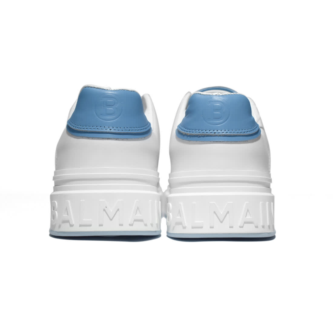 Balmain B-Court White & Blue Premium Sneakers-4