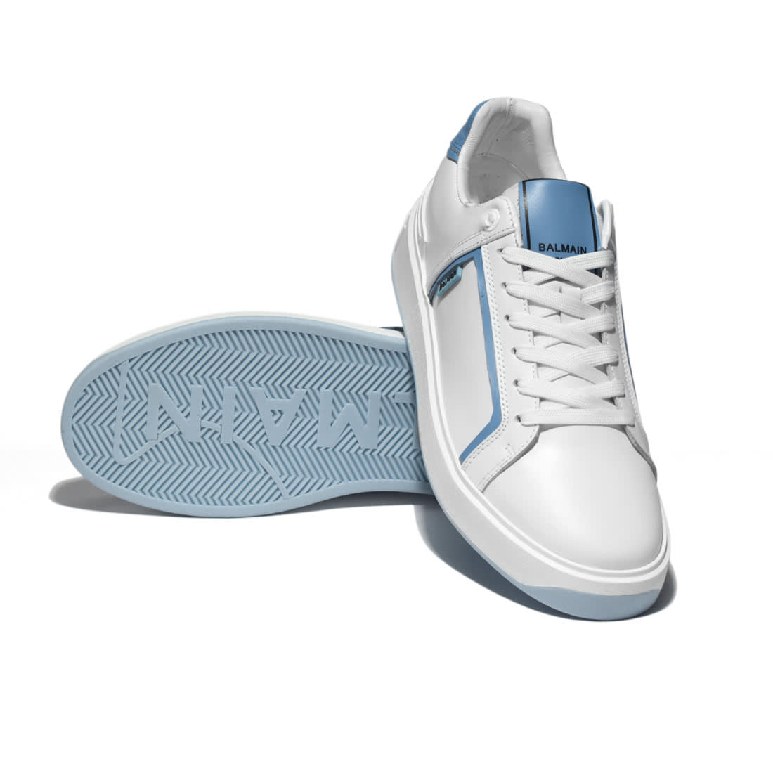 Balmain B-Court White & Blue Premium Sneakers-5