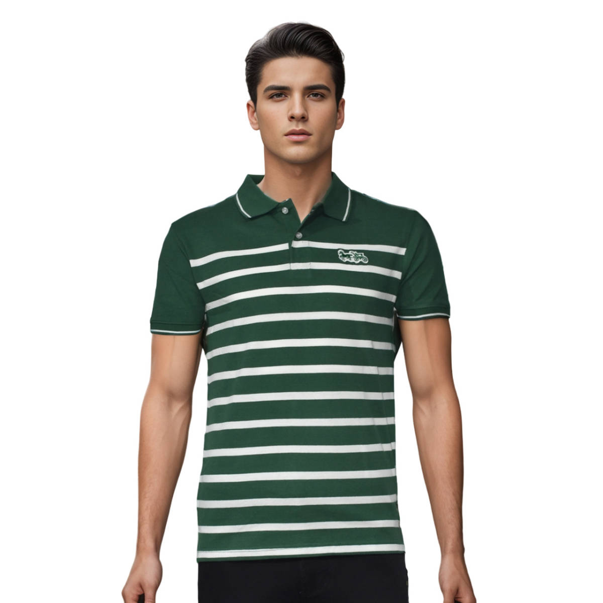 Coach Striped Pique Green Polo T-shirt-0