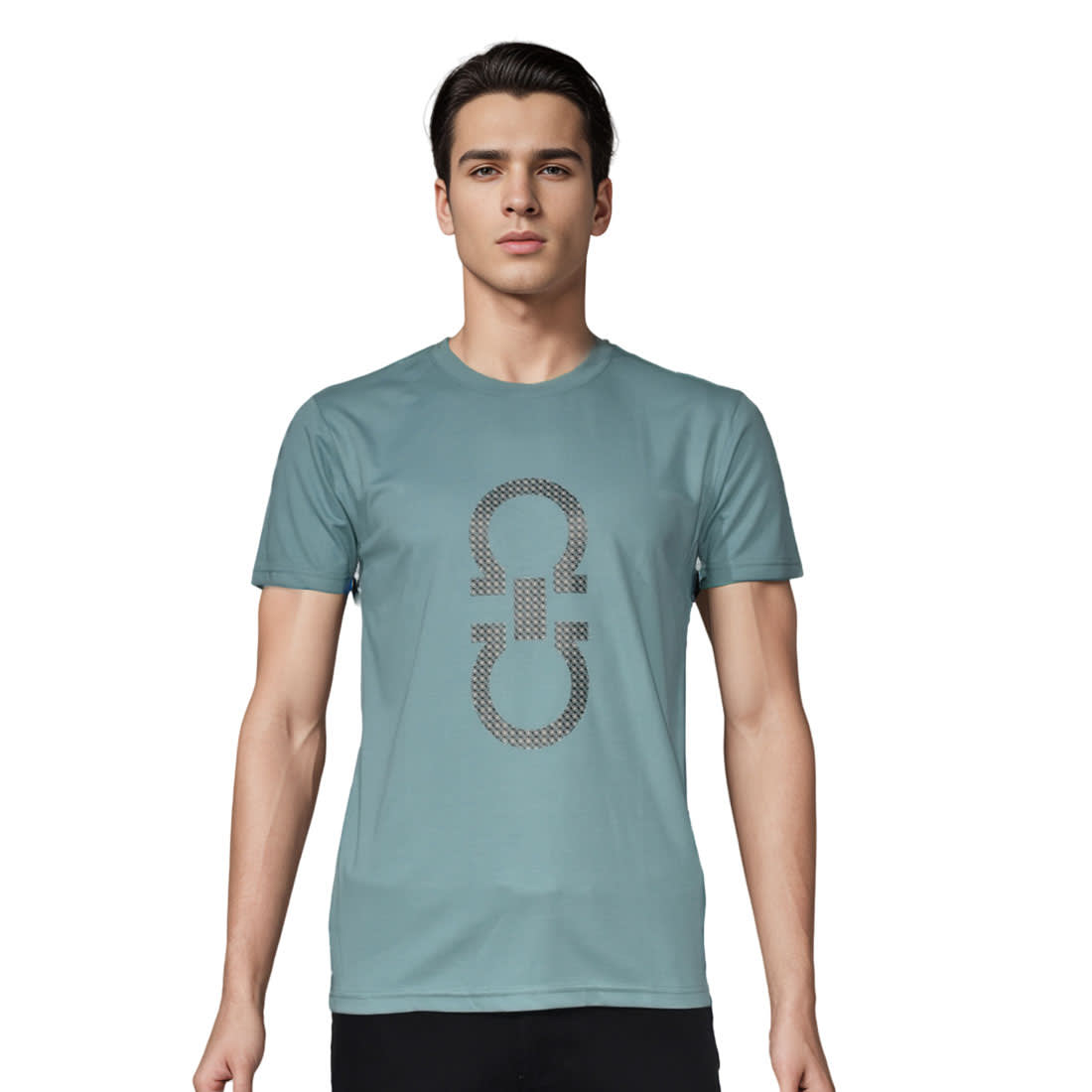 Salvatore Ferragamo Sky Blue Gancini-Print T-shirt-0