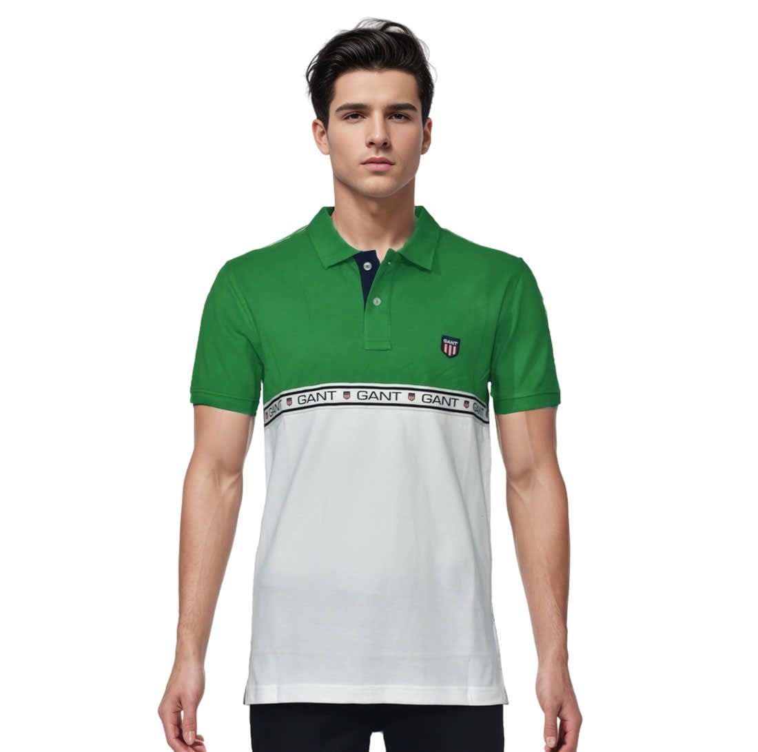 GANT Embroidery logo Green Premium Polo T-shirt-0