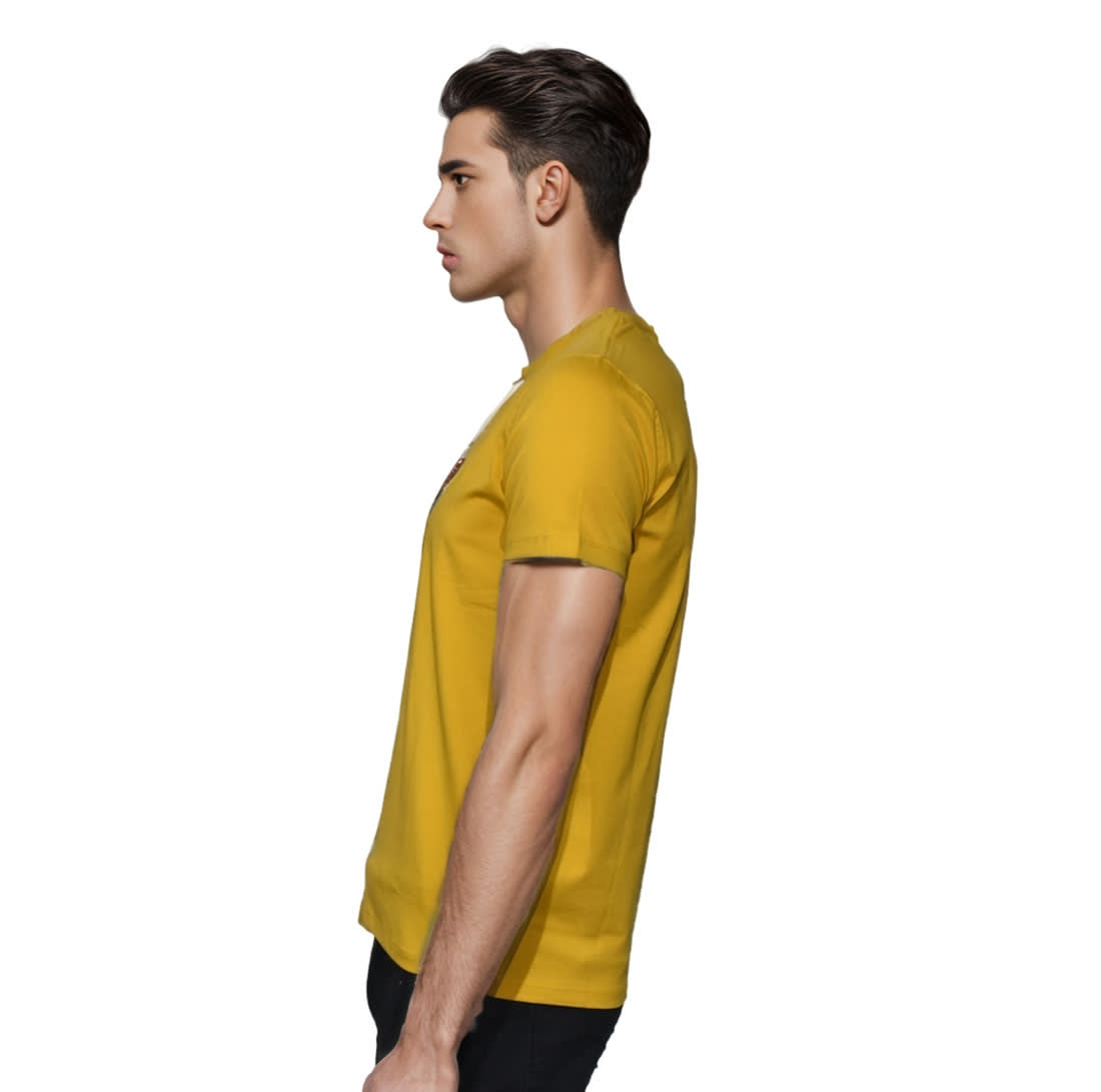 Prada Embroidered logo Yellow Cotton T-shirt-2