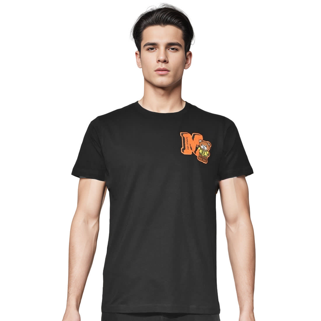 Moschino Teddy Embroidered Black Premium T-shirt-0