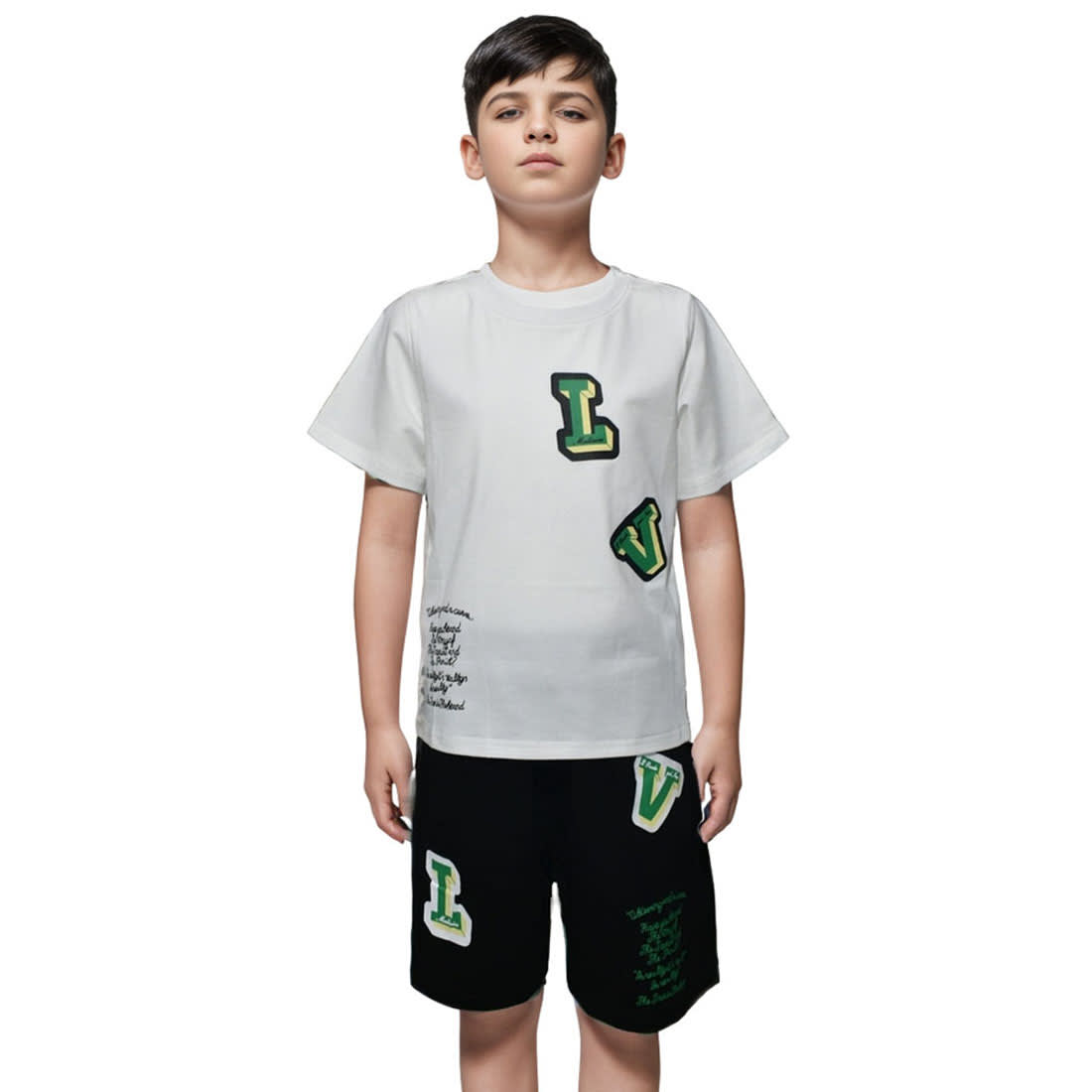 Louis Vuitton White Premium Quality Kids Co-ord Set-0