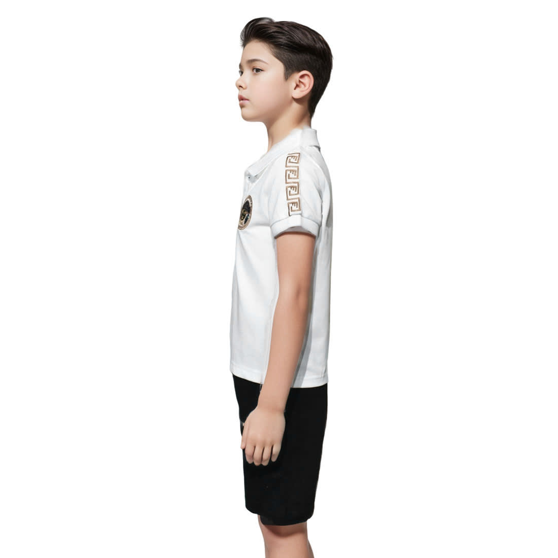 Versace Medusa Embroidered White Kids Co-ord Set-2