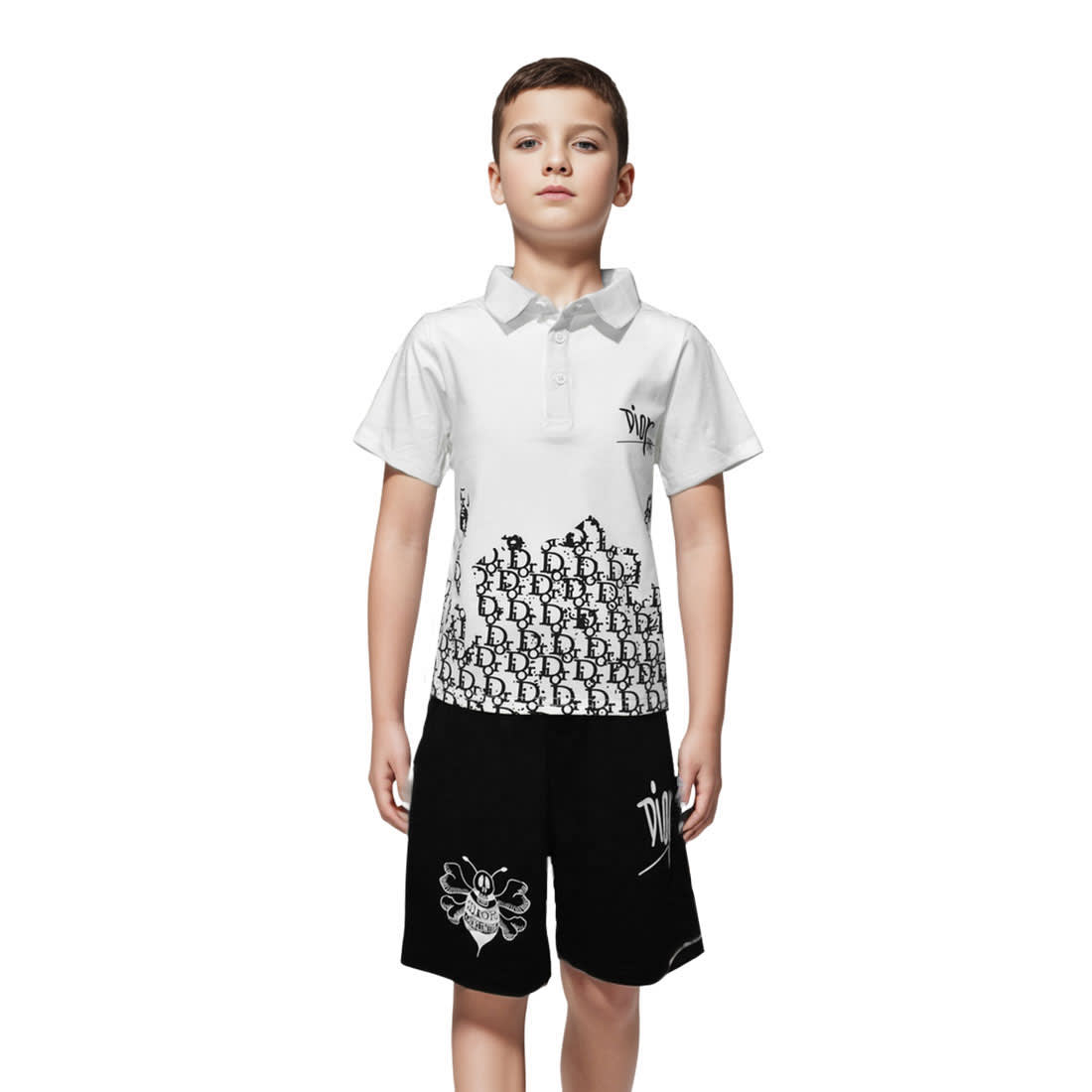 Dior Bee Print White Premium Kids Co-ord Set-0
