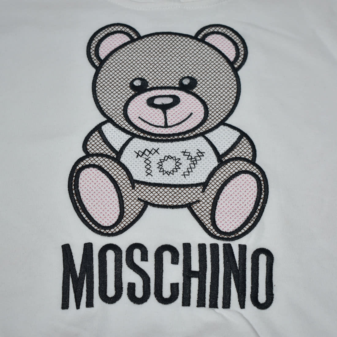 Moschino White Embroidery Teddy-Bear Kids Co-ord Set-3