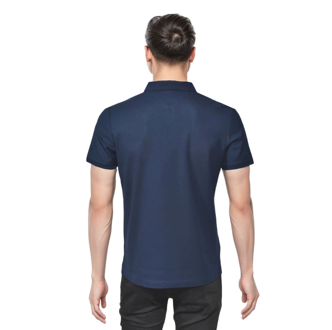 Prada Dark Blue Premium Cotton Polo T-shirt-1