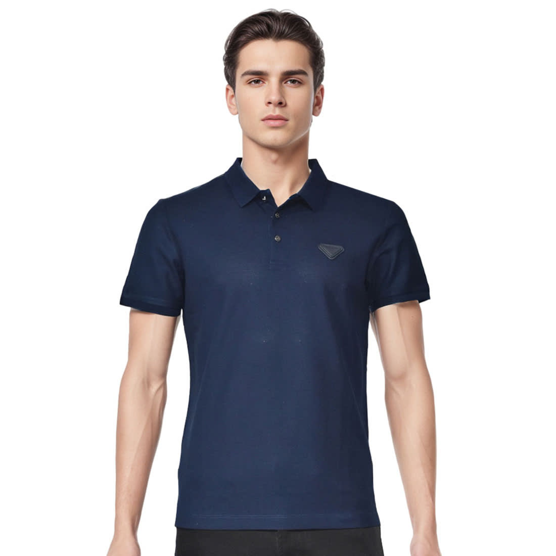 Prada Dark Blue Premium Cotton Polo T-shirt-0