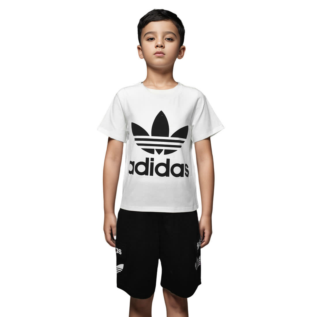 Adidas logo Print White Premium Kids Co-ord Set-0