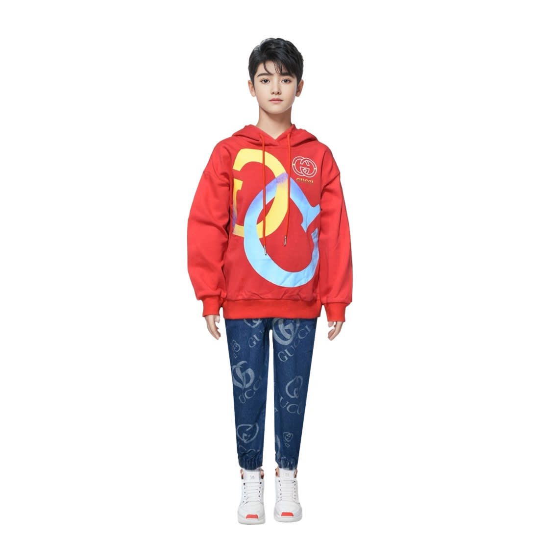 Gucci Printed Red Premium Kids Co-ord Set-0