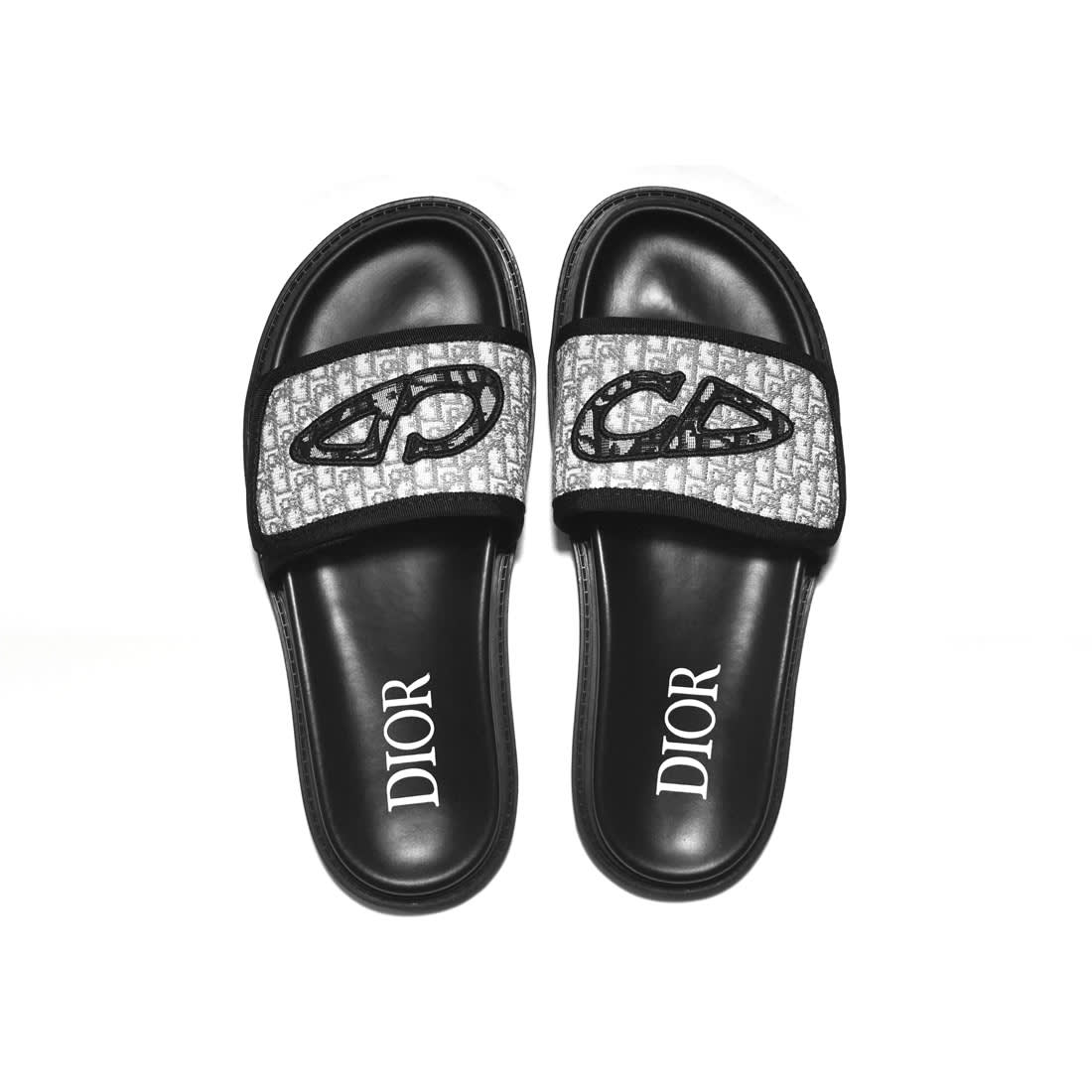 Dior Grey Premium Luxury Men's Flip-flops-3