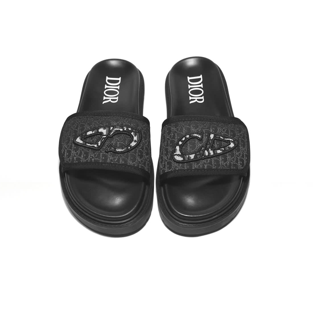 Dior Black Premium Luxury Men's Flip-flops-4