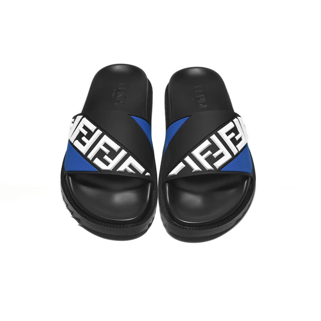 Fendi Embossed logo Black & Blue Premium Flip-flops-4