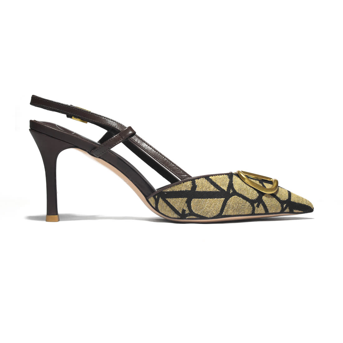 Valentino Golden & Brown Premium Quality Heels Sandals-2