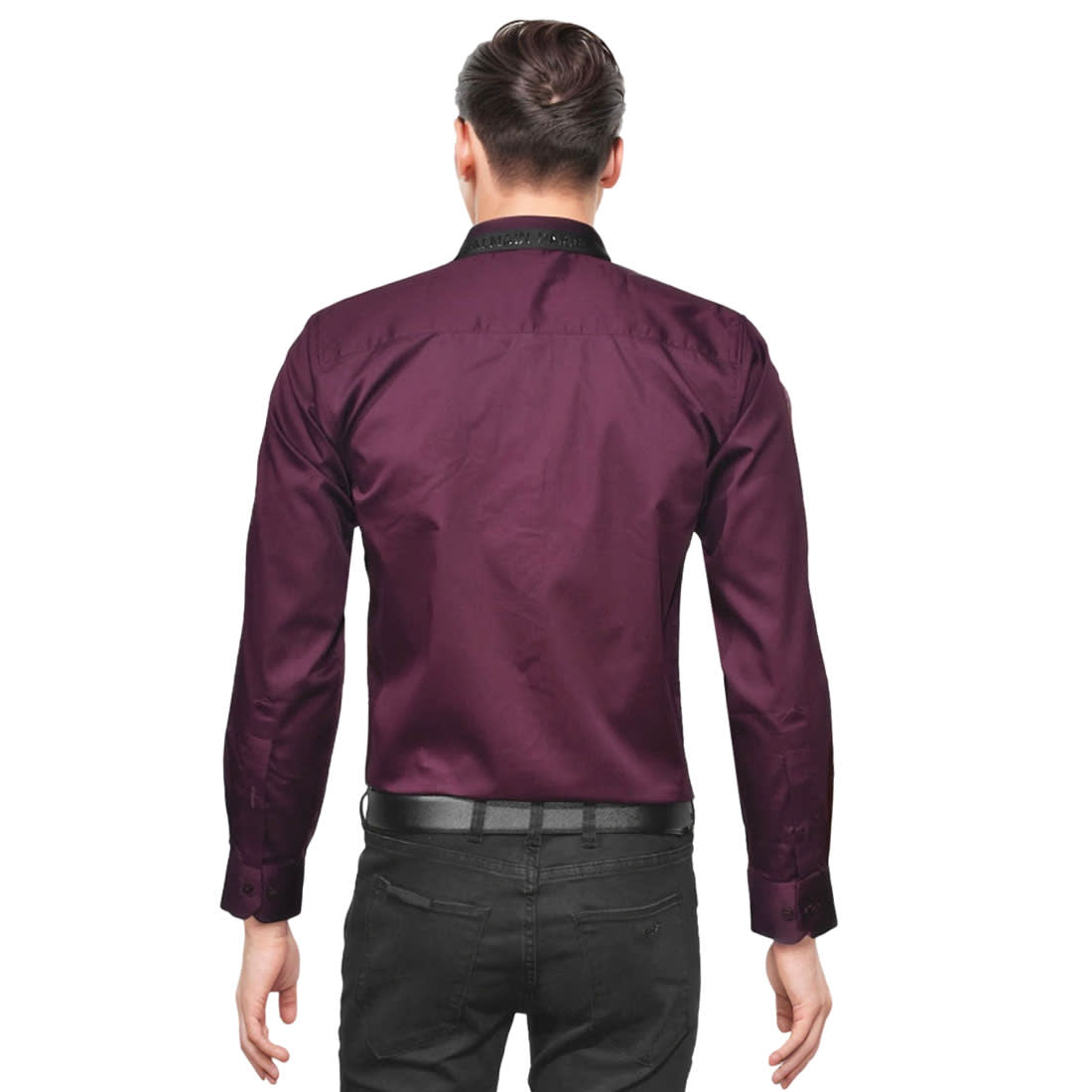 Balmain logo Icon Wine Premium Cotton Shirt-1