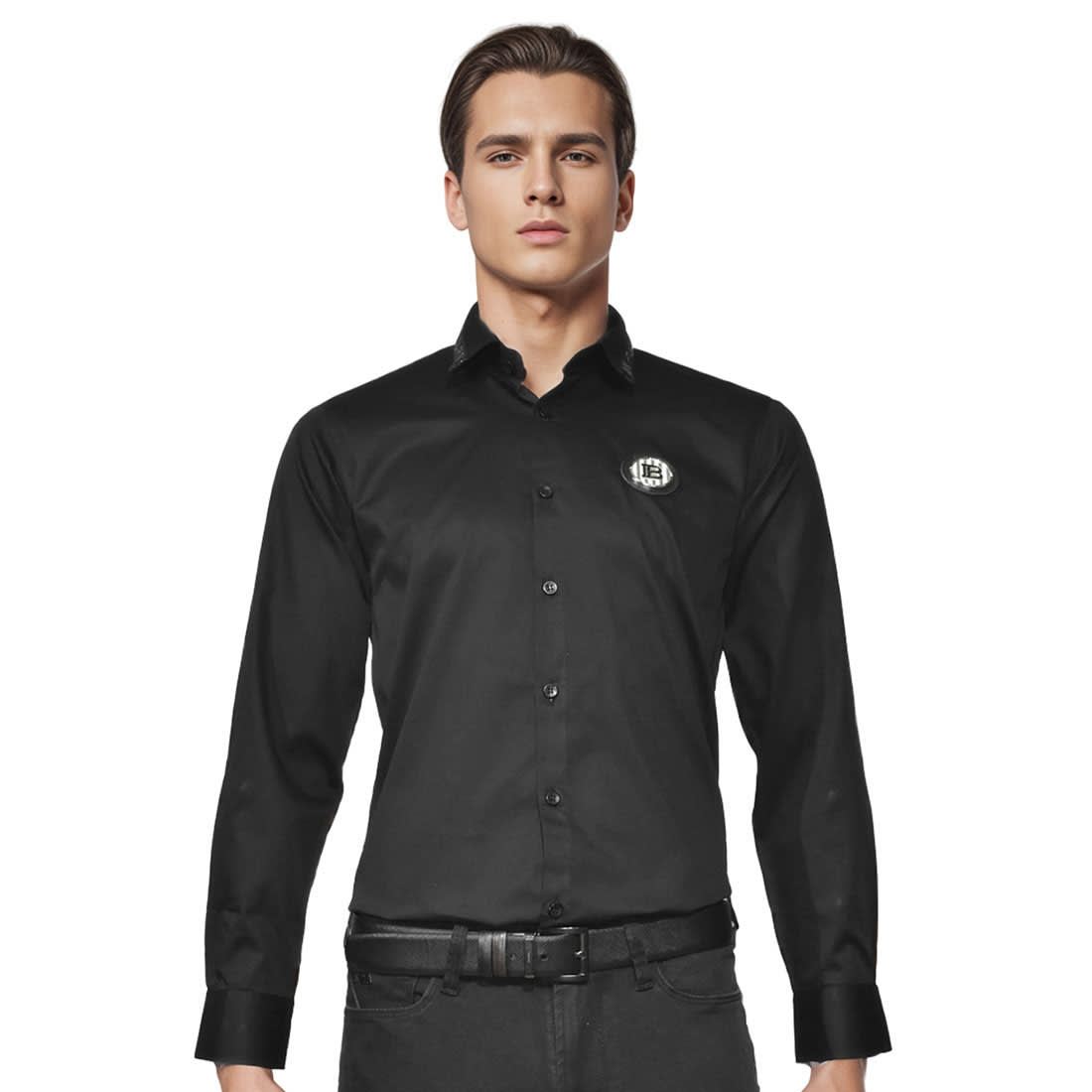 Balmain logo Icon Black Premium Cotton Shirt-0