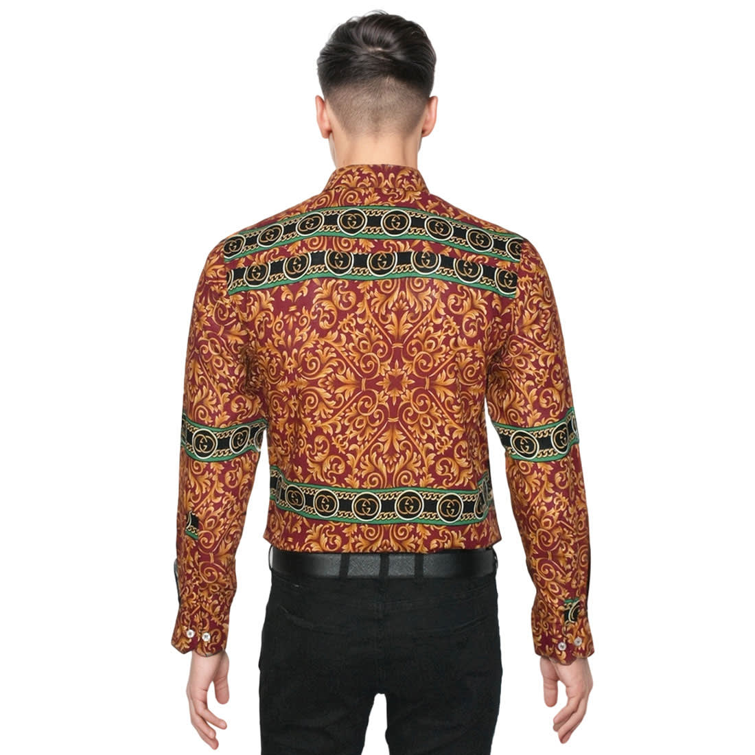 Gucci Red Floral Print Premium Cotton Shirt-1